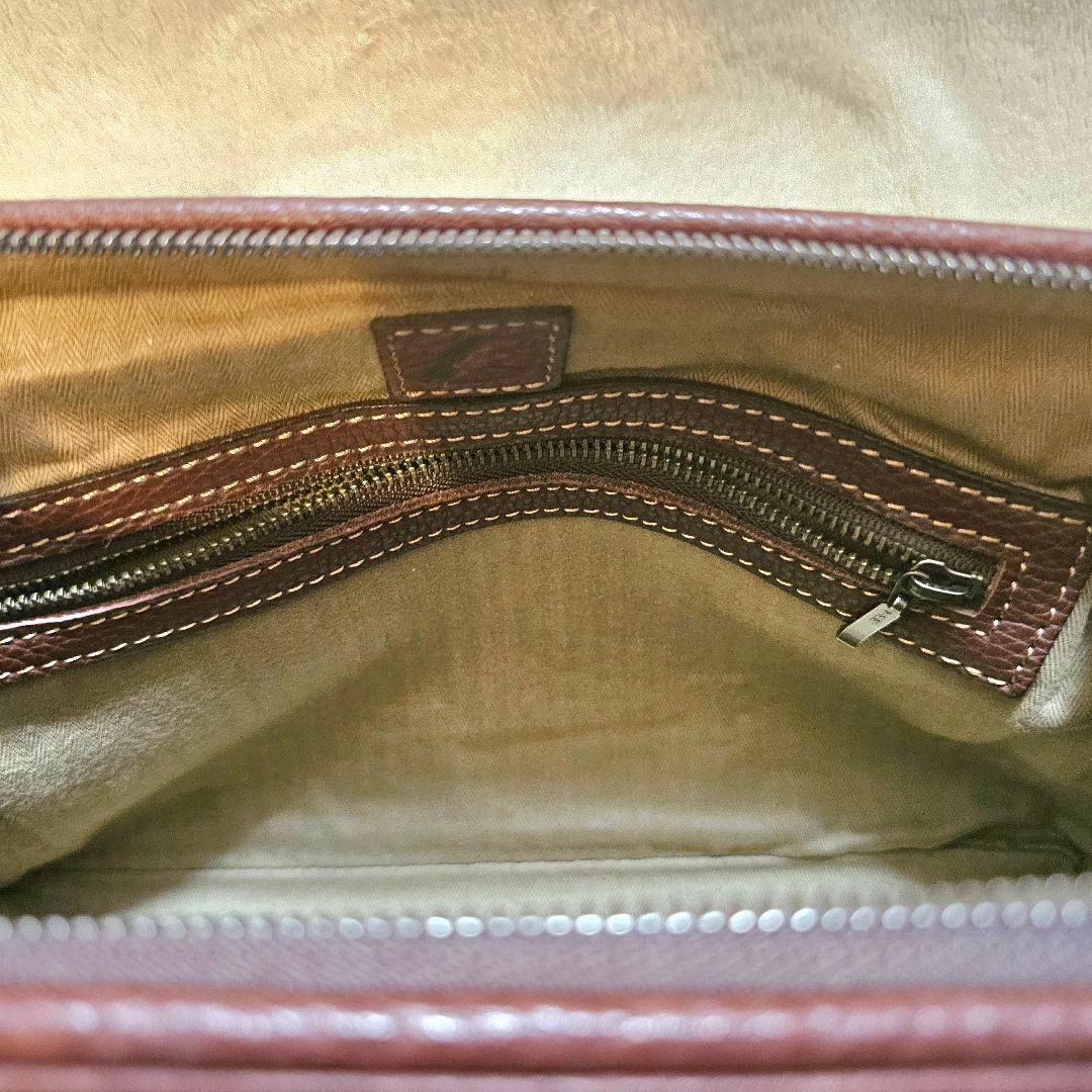 ☆美品☆ 土屋鞄 フレームレザー　セカンドバッグ　ブラウン