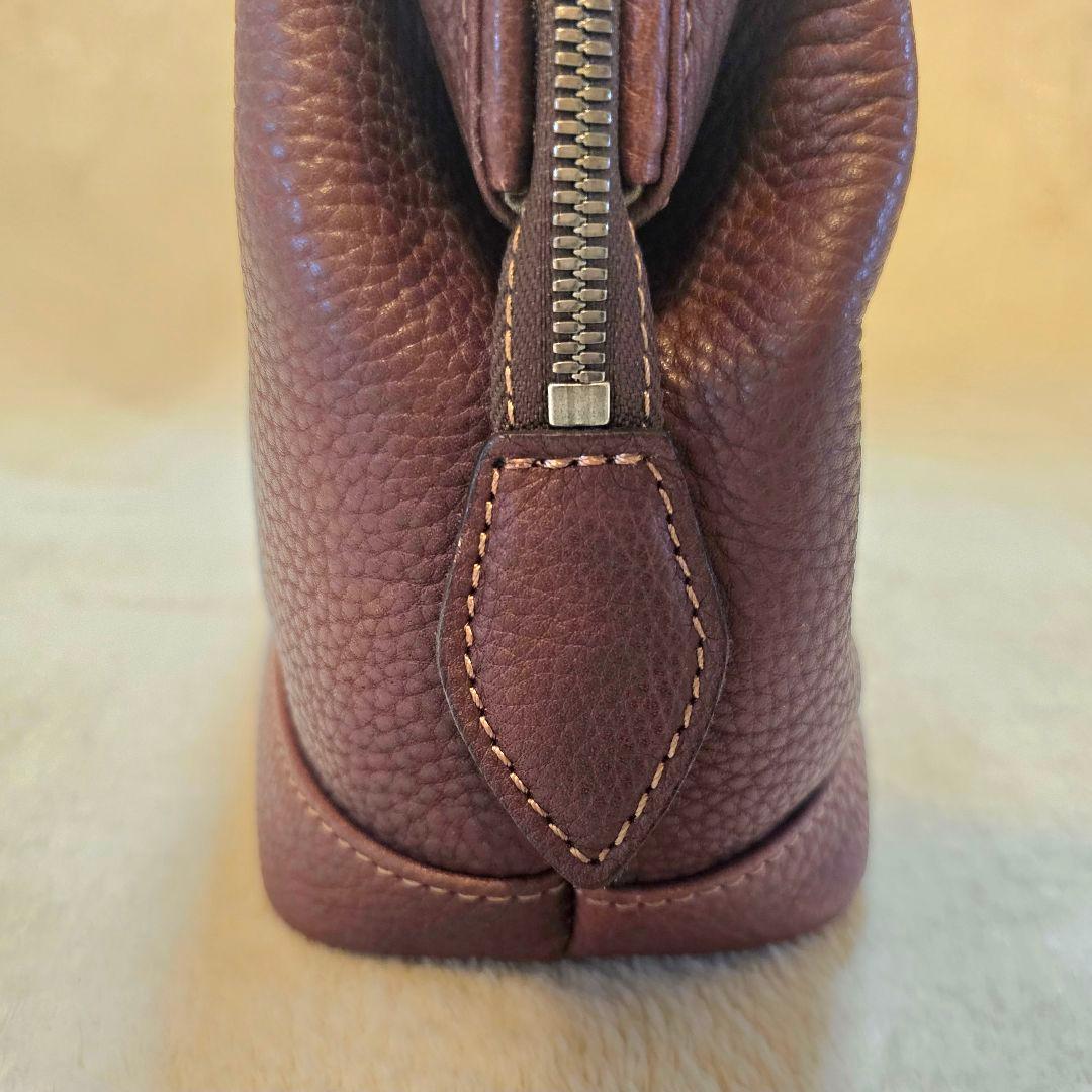 ☆美品☆ 土屋鞄 フレームレザー　セカンドバッグ　ブラウン