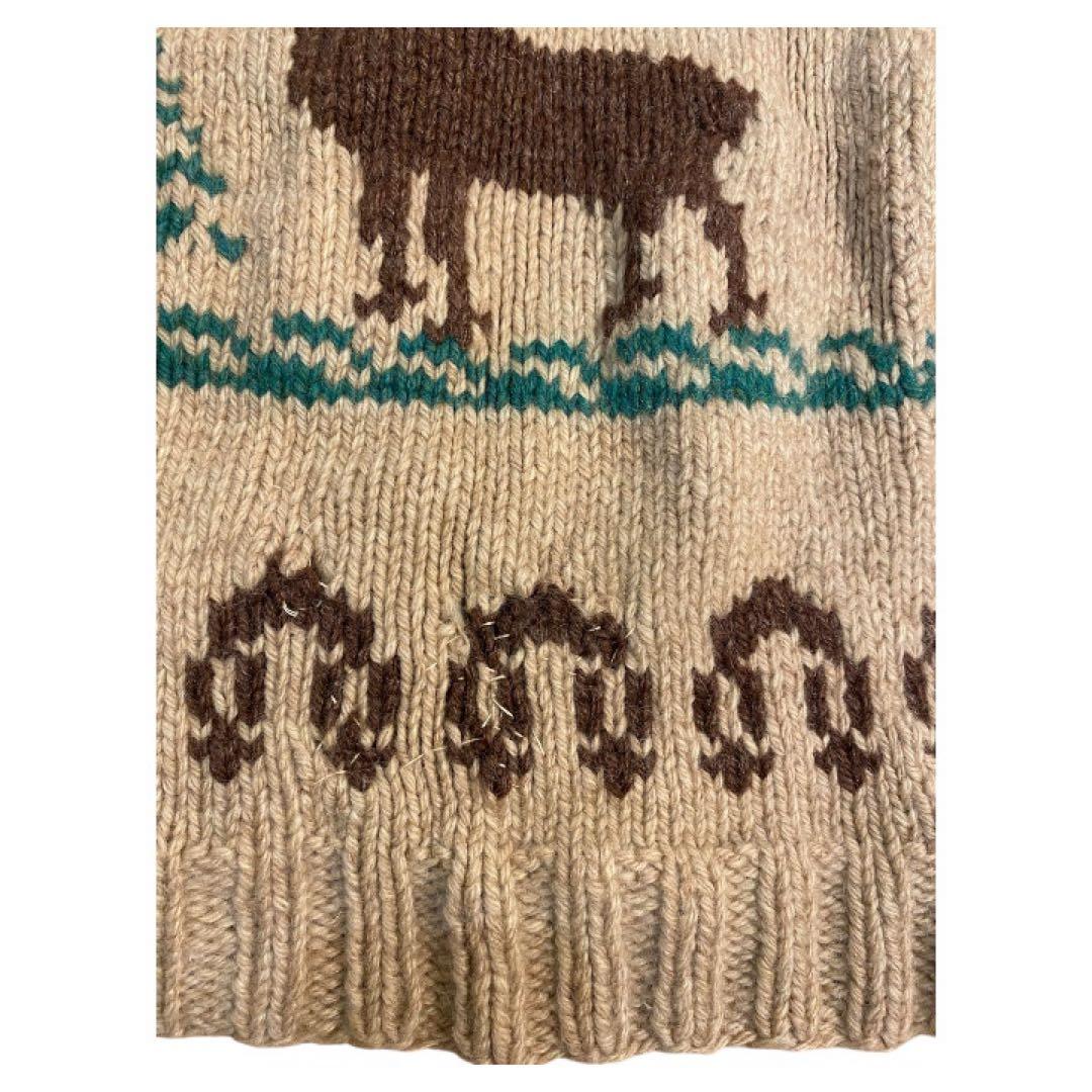 60s カウチンセーター トナカイ柄　ウールニット ヴィンテージ