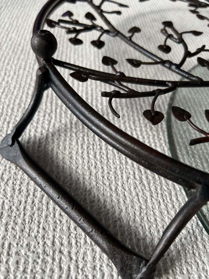 アイアントレイ　ガラスフラットトレイ