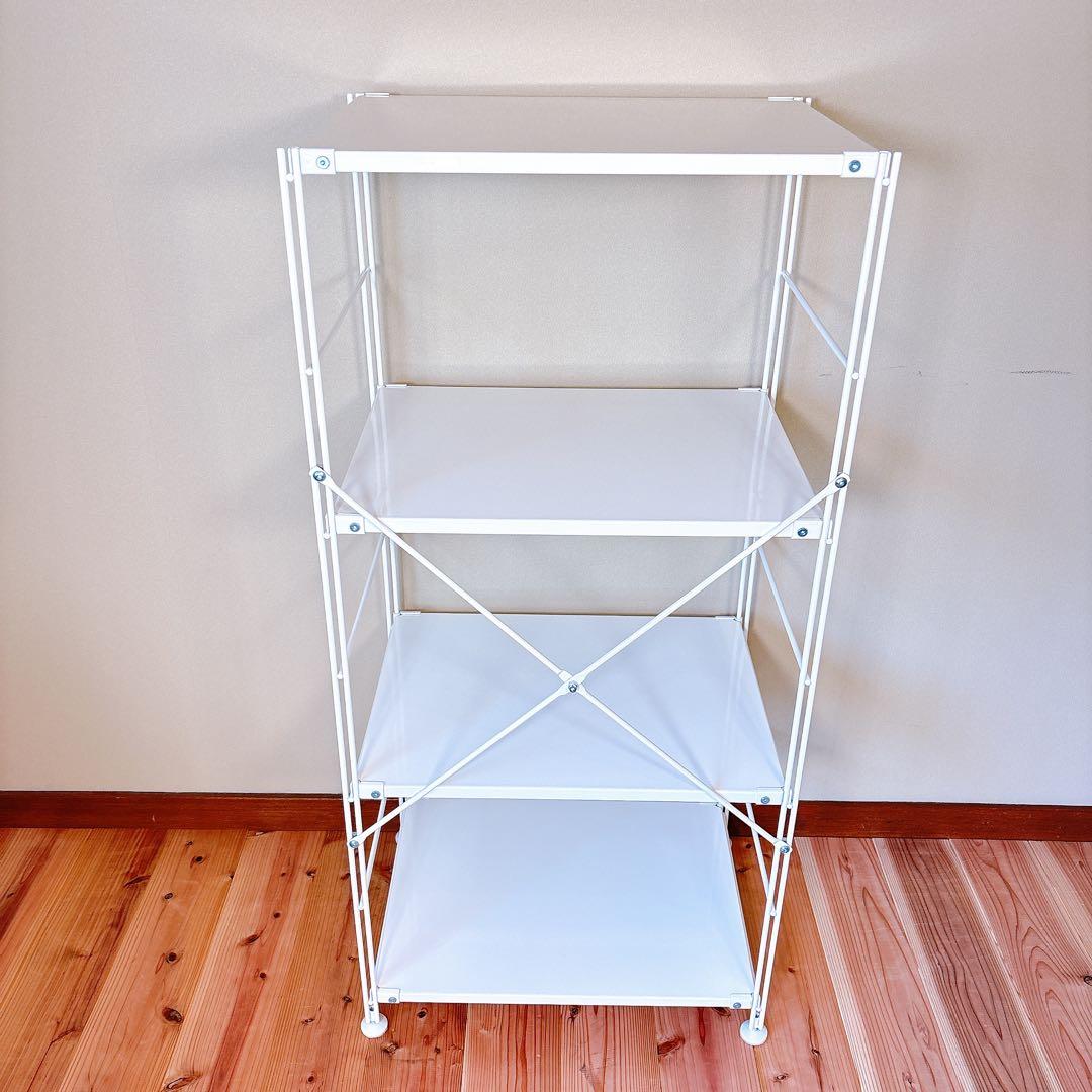 【良品】 無印良品 スチールユニットシェルフ スチール棚セット 中 ライトグレー