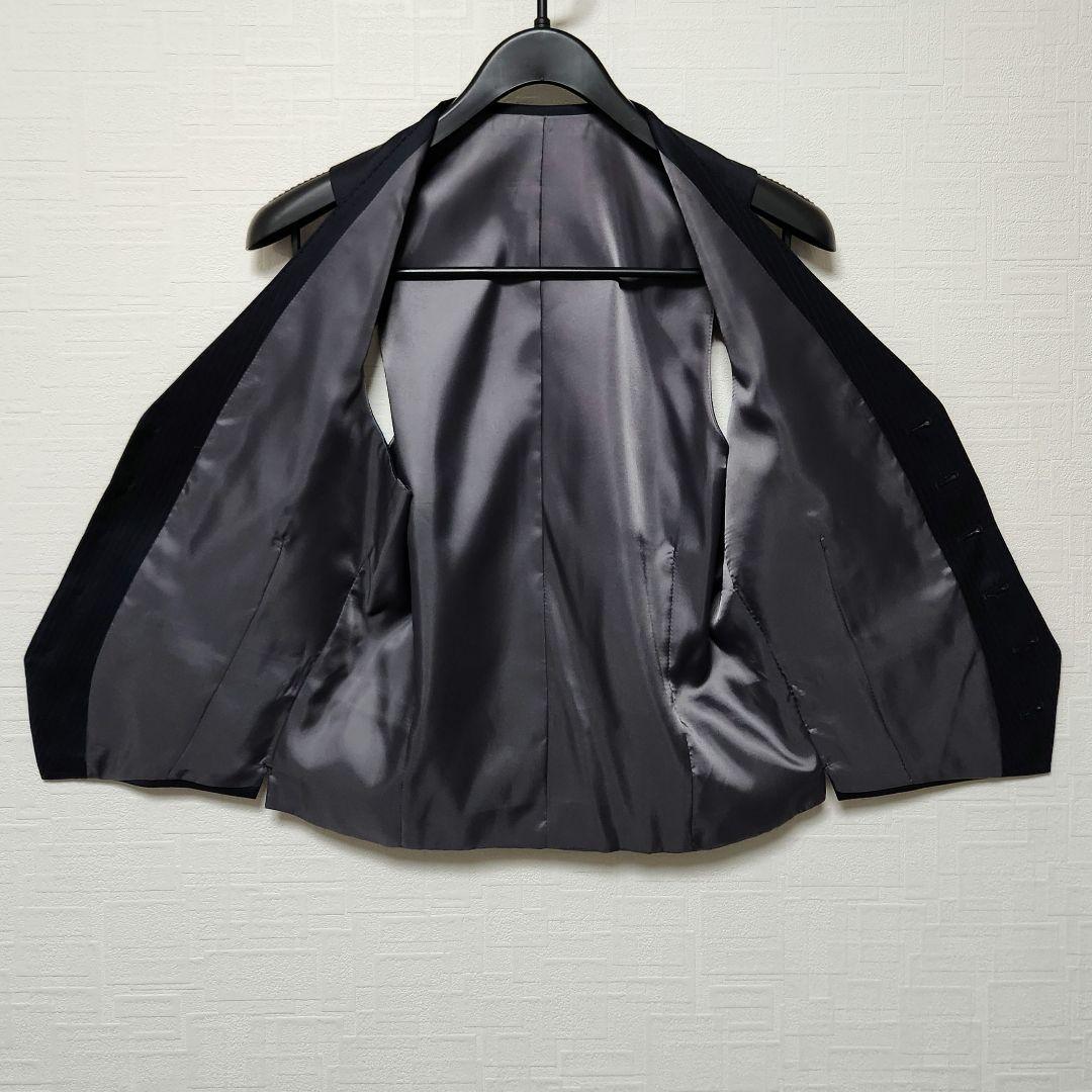 レダ　×　グローバルスタイル　メンズ　スーツ　スリーピース　濃紺　ストライプ