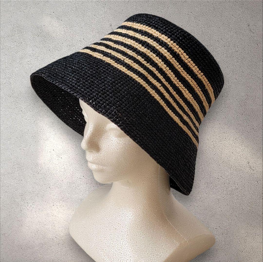 ほぼ未使用 メゾンエヌアッシュパリ MAISON N.H ラフィアハット