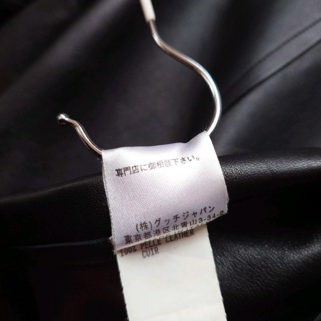 GUCCI　グッチ　牛革　レザージャケット　シングル　ライダース　ファスナーロゴ