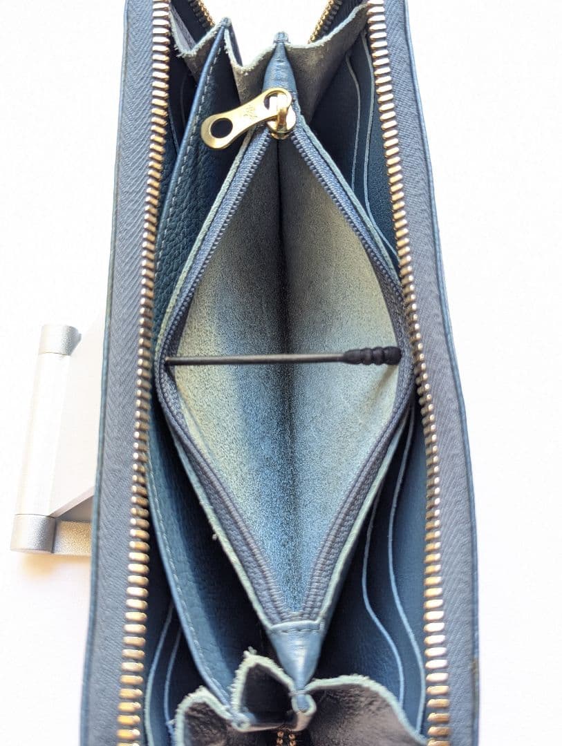 イルビゾンテ【限定色デニムブルー】ラウンドジップロングウォレット 希少 男女兼用