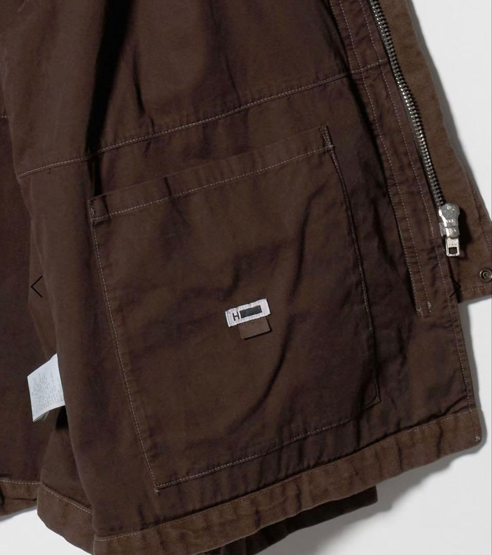 新品HグラデーションOCカバーオールサイズM襟レザーOVY KAJA オーラリー