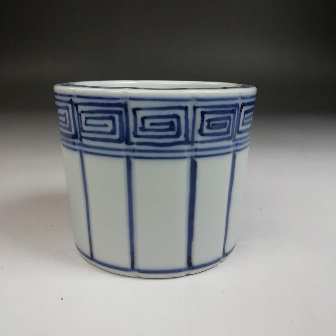 Ｔ９５３　皆具　『染付　桶側』『平安　橋本龍岳 造』　共箱　茶道具