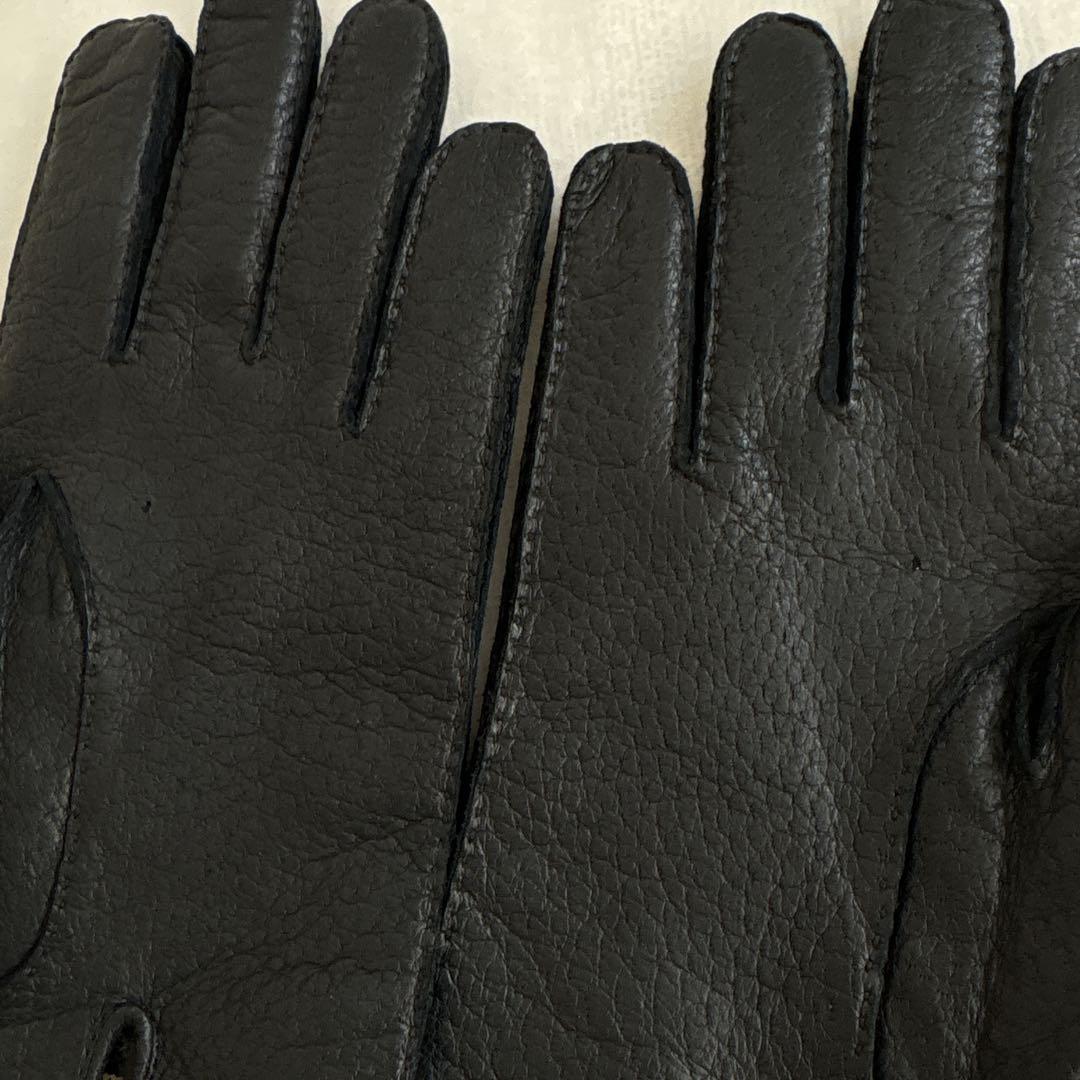 【未使用】ペッカリー 革 手袋 ドイツ製 Roeckl 8 1/2 カシミヤ