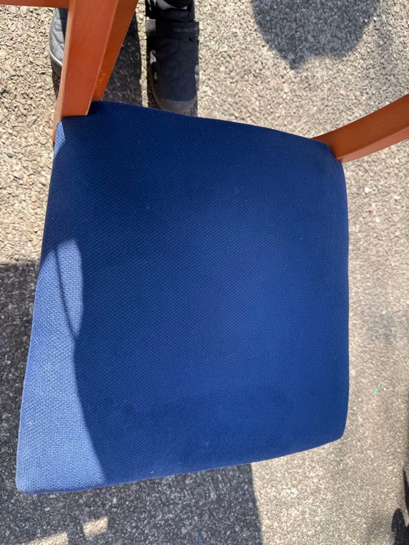 renoma レノマ 木製ダイニングチェア 4脚セット 青座面　フランス　パリ