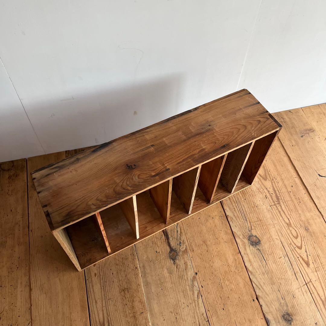 アンティーク 2way 仕切り棚 チェスト 食器棚 書類棚 無垢材 無塗装