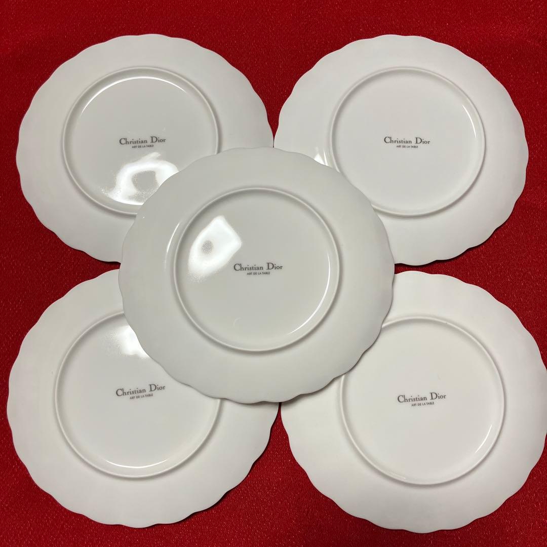Christian Dior マーガレットプレート5枚セット　花型縁