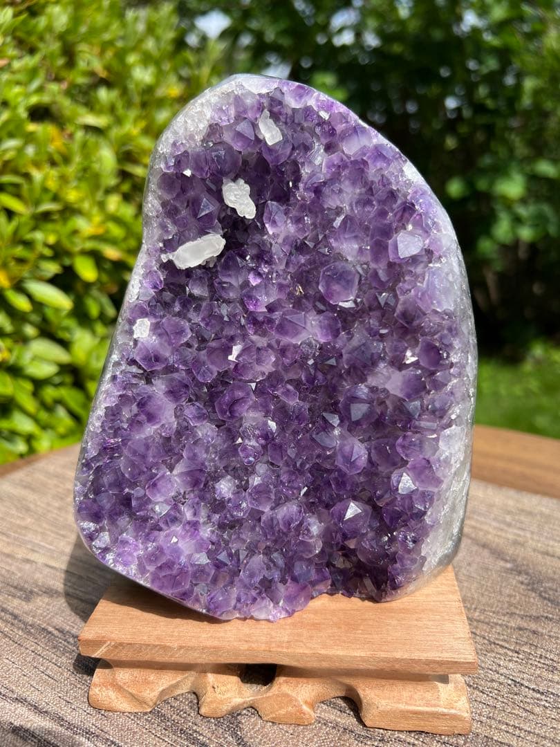 217 高品質アメジストドーム クラスター カルサイト共生　ウルグアイ産