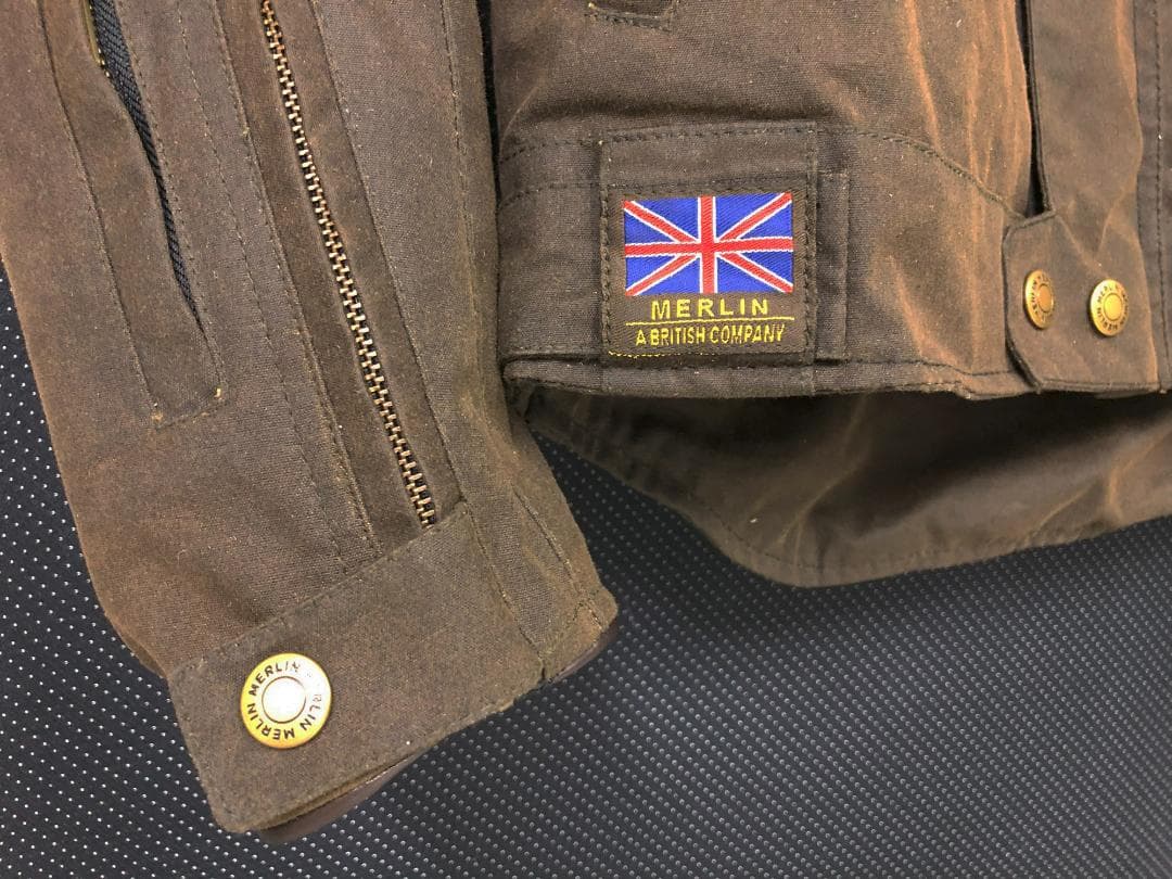 英国 MERLINバートン ワックスコットン ジャケット / オリーブ S(M)