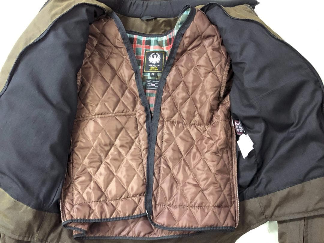 英国 MERLINバートン ワックスコットン ジャケット / オリーブ S(M)