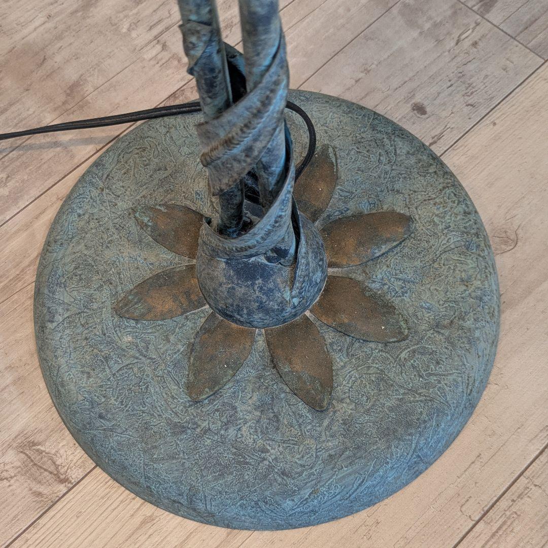 イタリア製 アンティーク調 青銅色フロアライト フロアスタンド 2灯 希少品