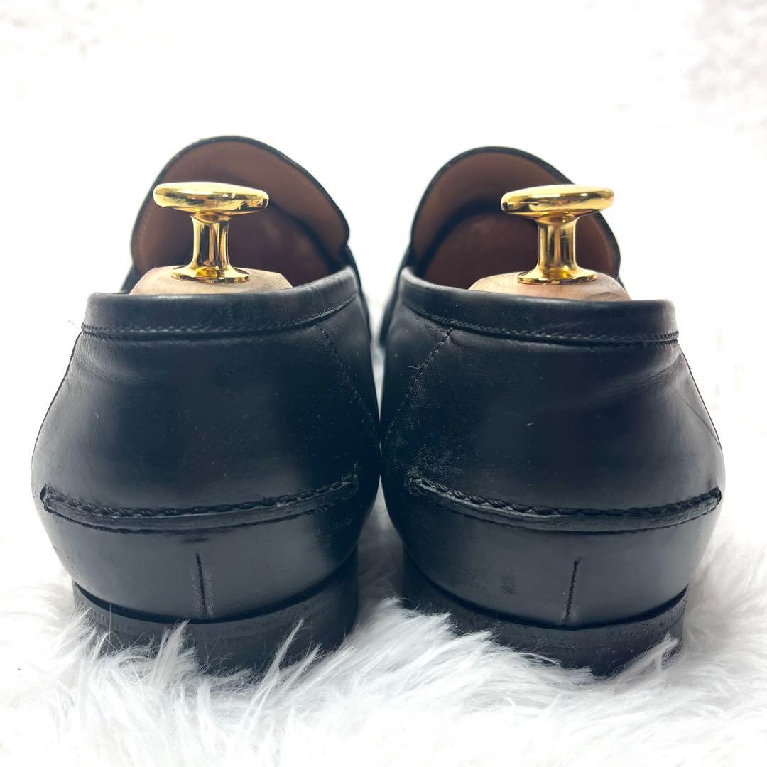 【美品】 GUCCI グッチ GGロゴ ベルト ローファー 26.5cmブラック
