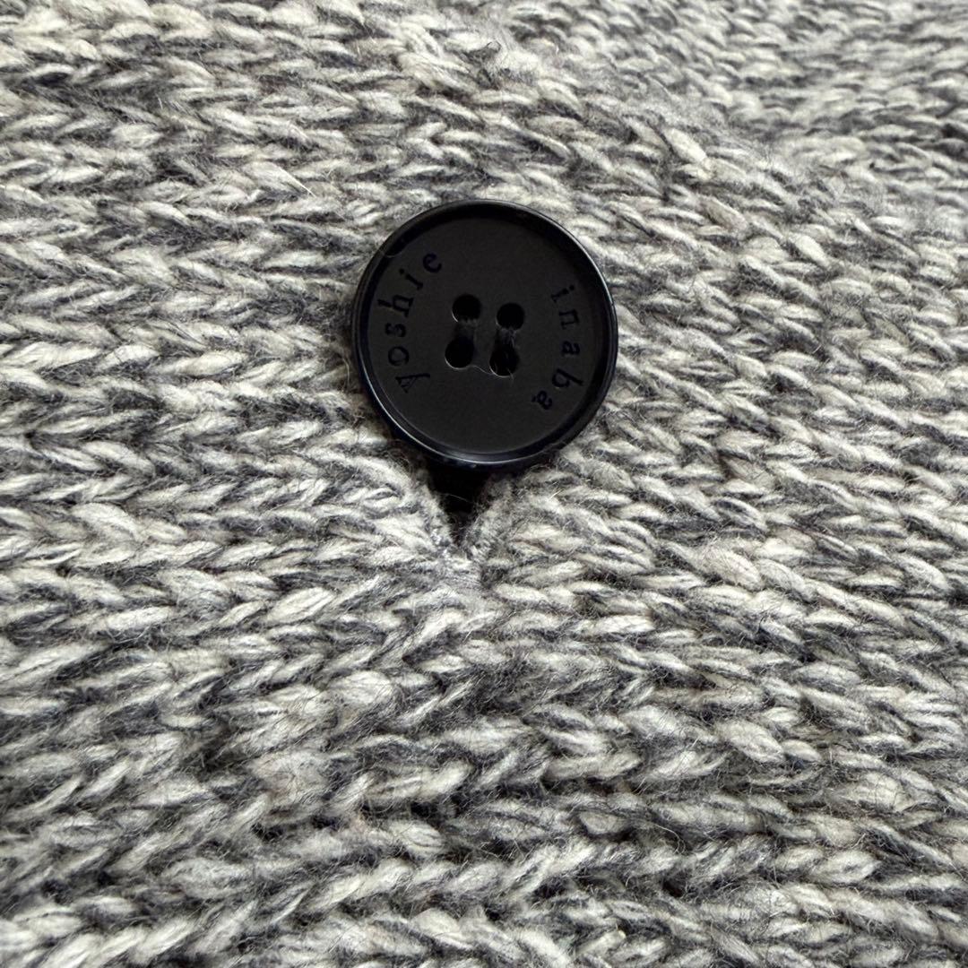 ヨシエイナバ ♡ ウールカシミヤ ロングニットカーディガン 杢グレー