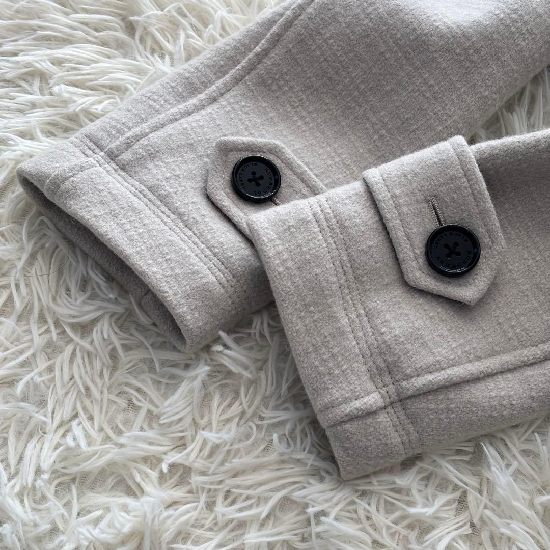 ✨良品✨ バーバリーブラックレーベル ピーコート メルトンウール ロゴ刻印ボタン