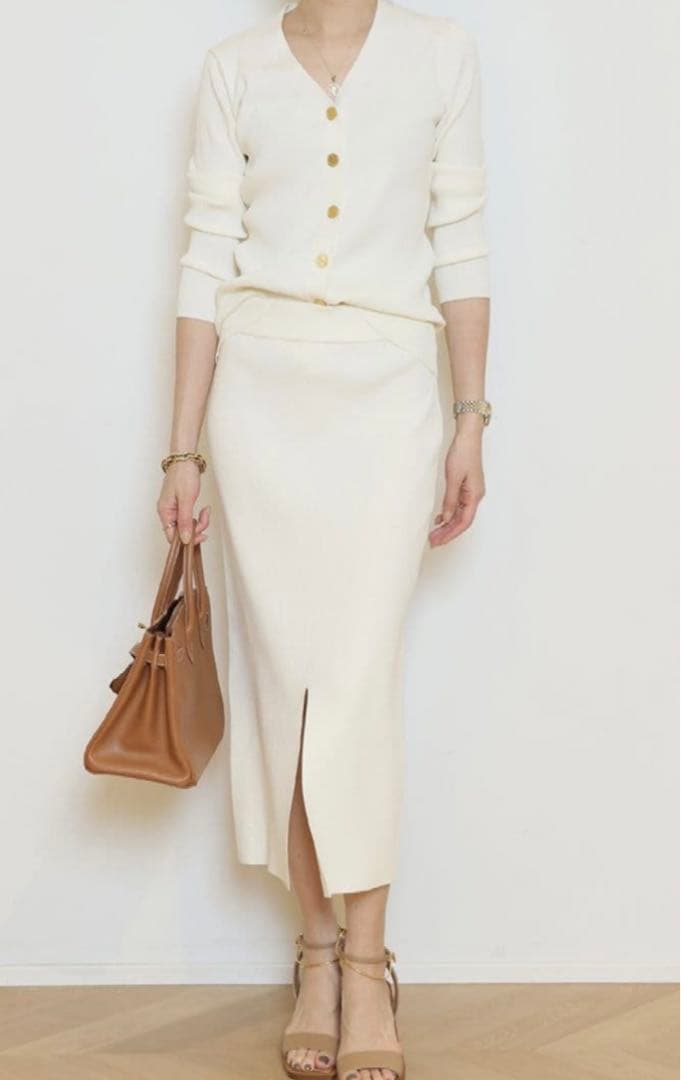 ドゥーズィエムクラス　2023SS DINER RIB Vネックカーディガン