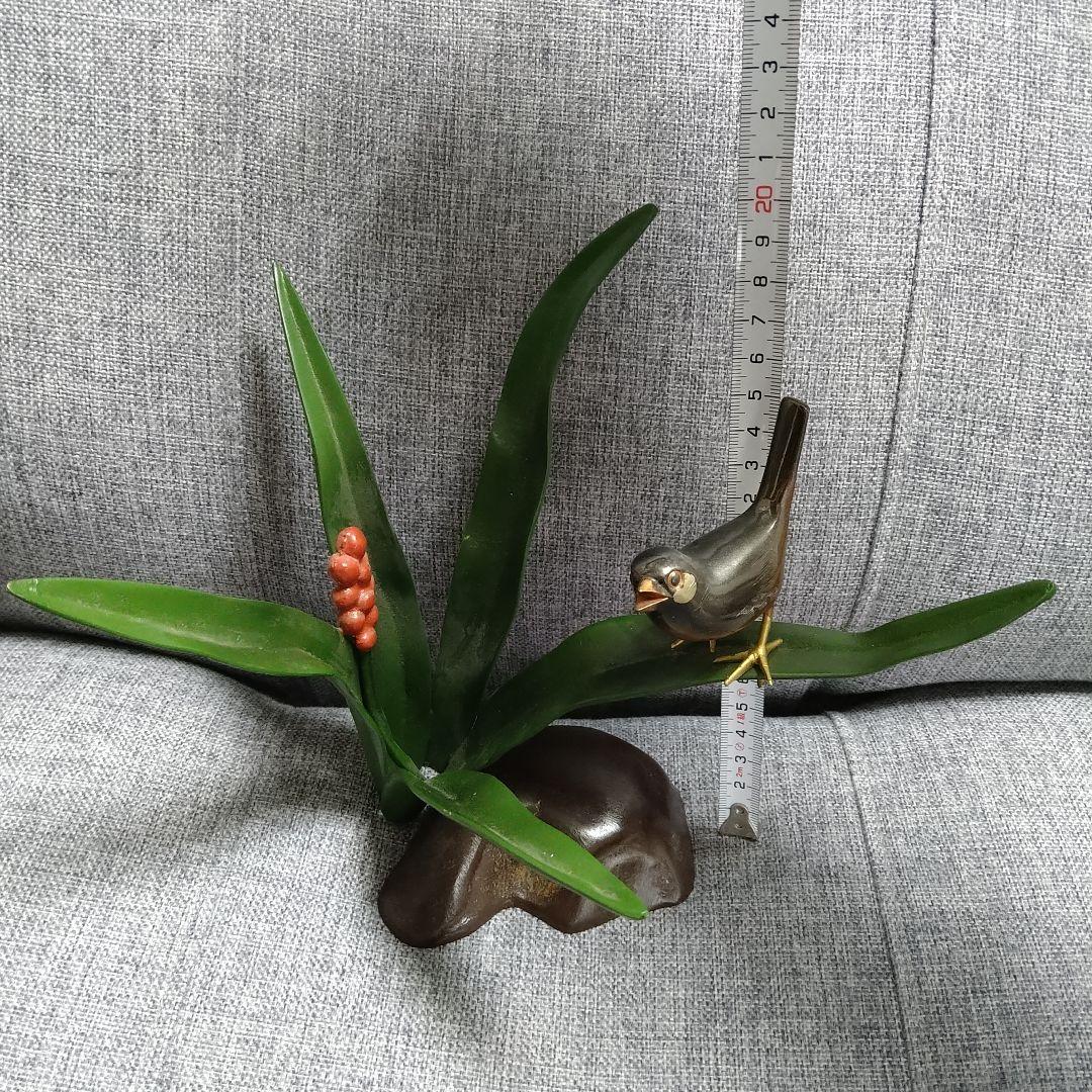 超激レア！！銅？真鍮製 鳥と枝の彫刻！春・夏・秋・冬セットです(⌒▽⌒)