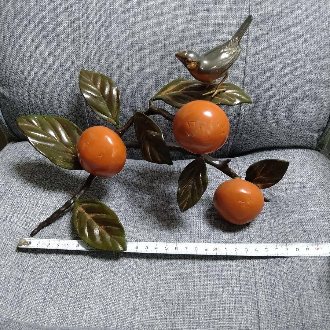 超激レア！！銅？真鍮製 鳥と枝の彫刻！春・夏・秋・冬セットです(⌒▽⌒)