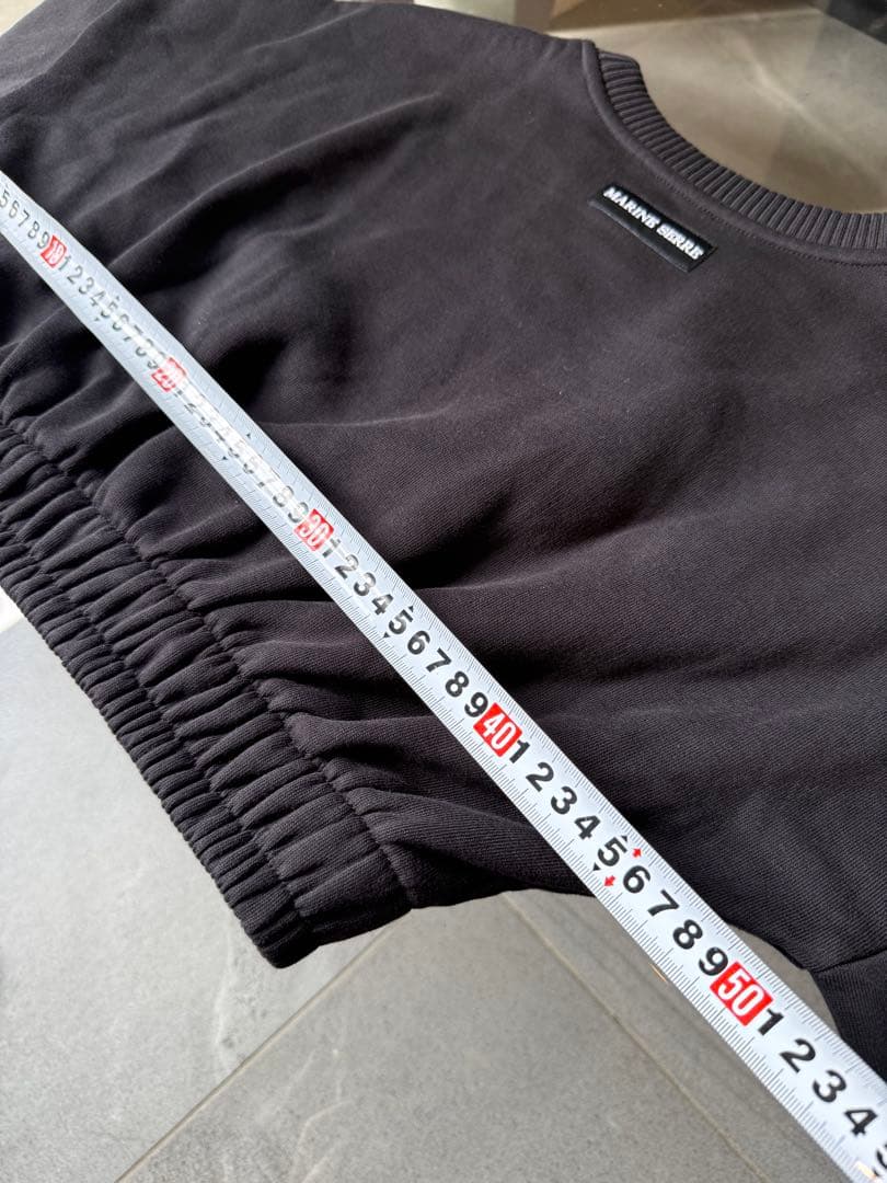 Marine Serre マリーンセル ブラック クロップド スウェット