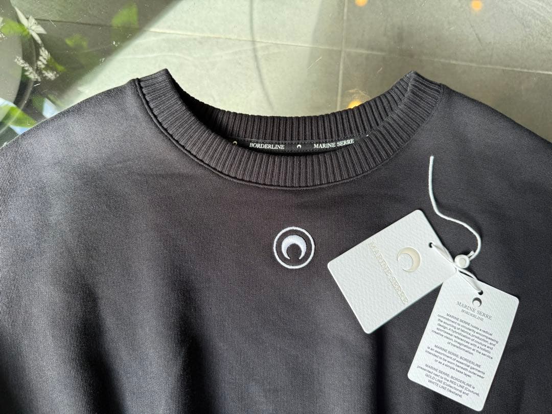 Marine Serre マリーンセル ブラック クロップド スウェット