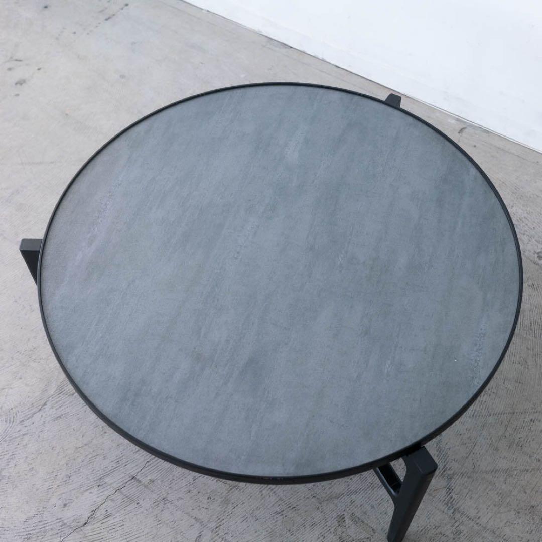 センターテーブル　石目調の天板×オーク材