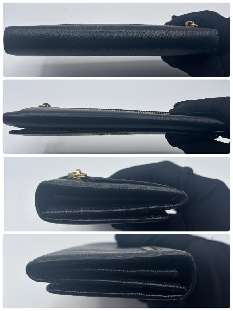 極美品 【箱付き】✨プラダ 長財布 サフィアーノレザー ゴールド金具 本革 黒