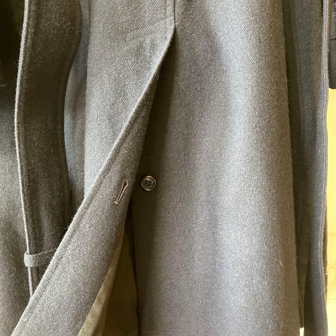 MARGARET HOWELL濃紺ウールロングコート　ステンカラーベルト　美品！