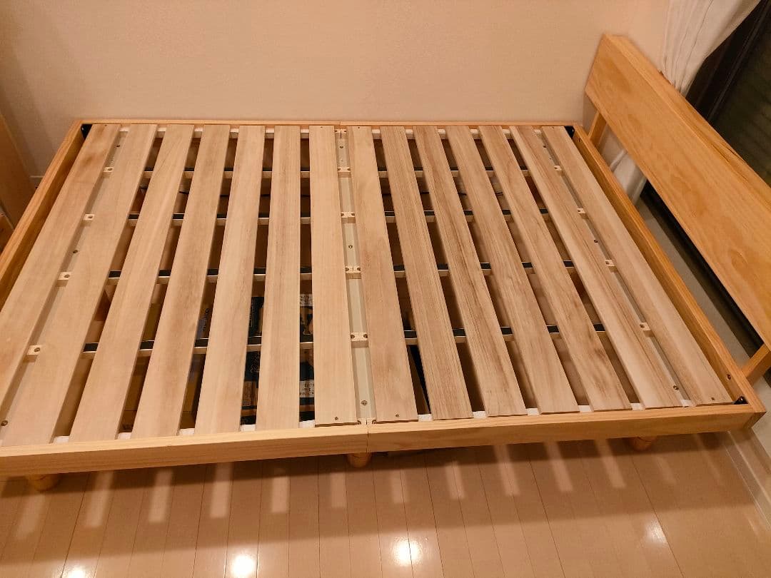 天然無垢材 すのこベッドフレーム Dサイズ