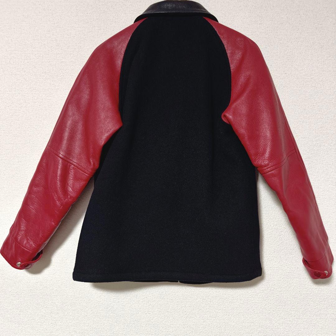 キャリー スタジャン レッド Mサイズ レザー 牛革 ウール 裏地キルティング