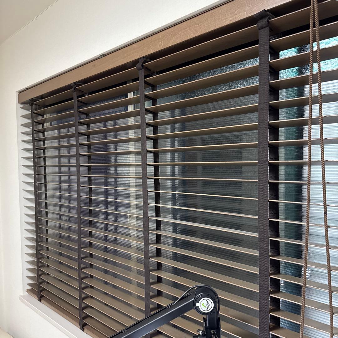 美品タチカワブラインド ウッドブラインド 木製 ラダーテープ 腰高窓用　残2機