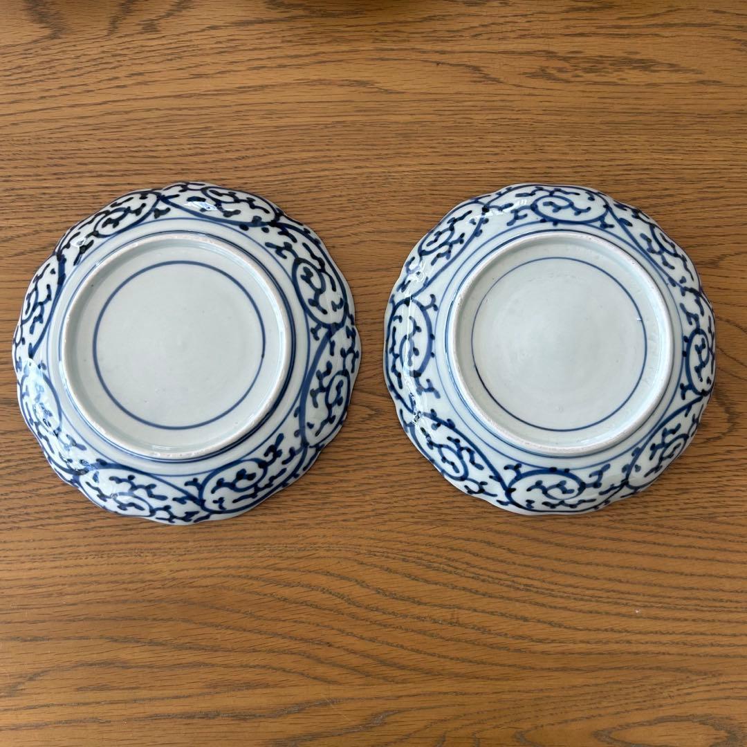 蛸唐草文 中皿 約１８センチ　 染付 蛸唐草文 膾皿