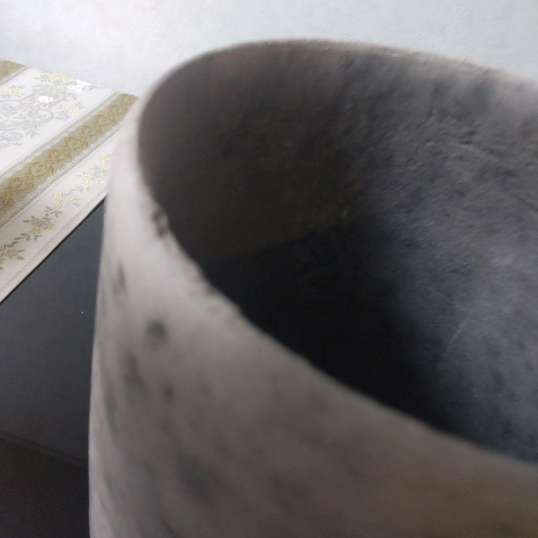 ☆最終価格☆ドマーニ　グレー 円筒　鉢　穴なしドライフラワー付き