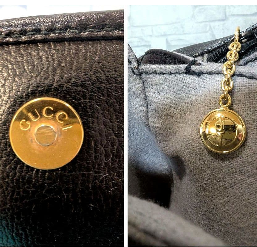 ♥極美品♥グッチ GUCCI ショルダーバッグ レザー 斜めがけ ブラック
