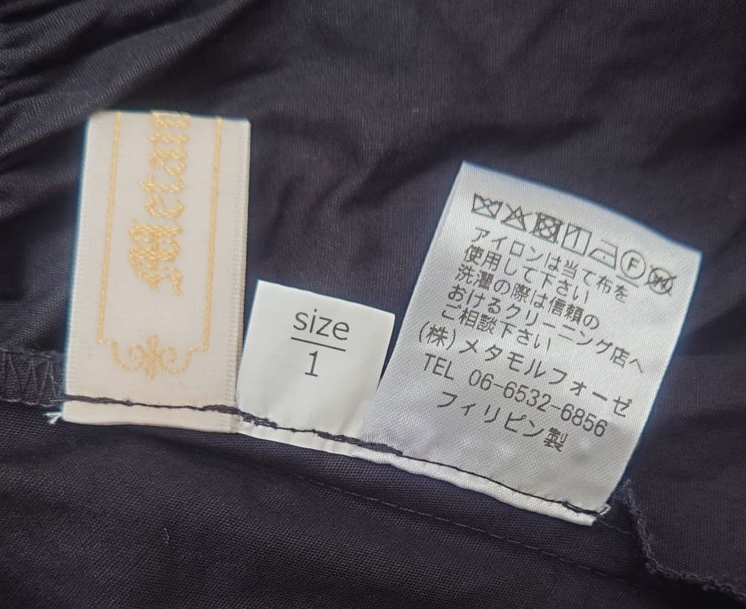 丸襟姫袖　メタモルフォーゼ　ロリータ　ブラウス　ブラック