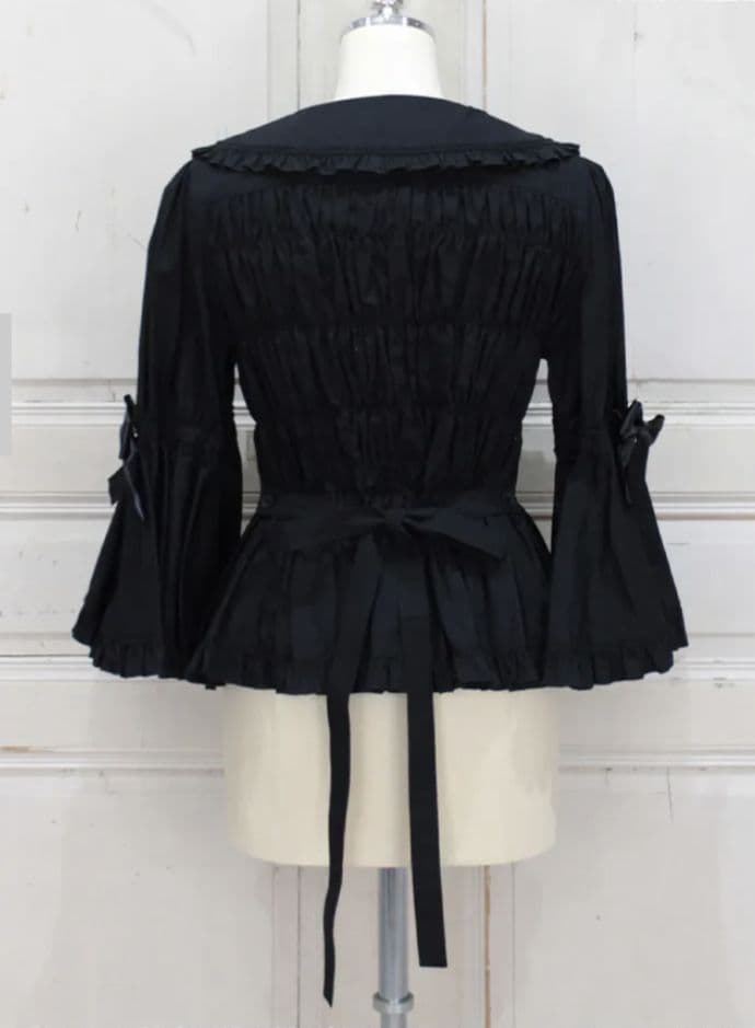 丸襟姫袖　メタモルフォーゼ　ロリータ　ブラウス　ブラック