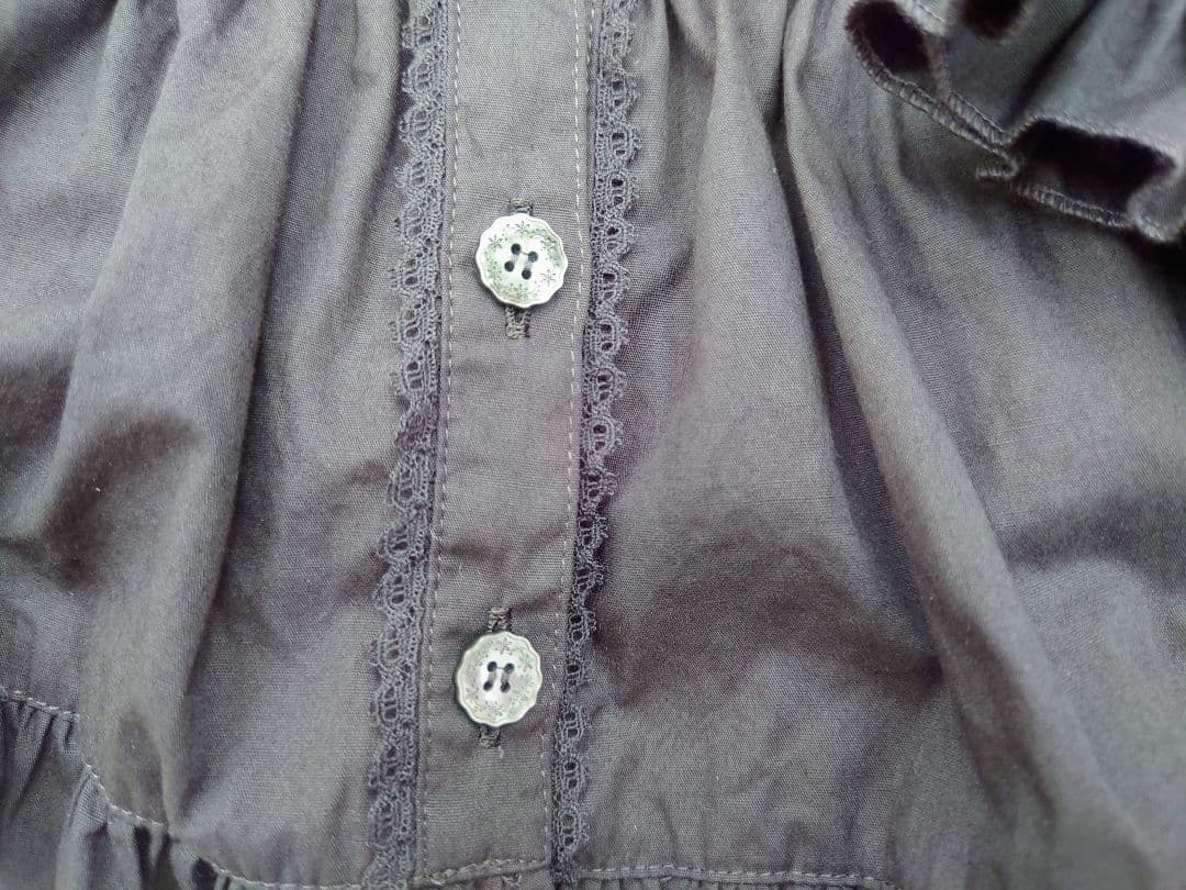 丸襟姫袖　メタモルフォーゼ　ロリータ　ブラウス　ブラック