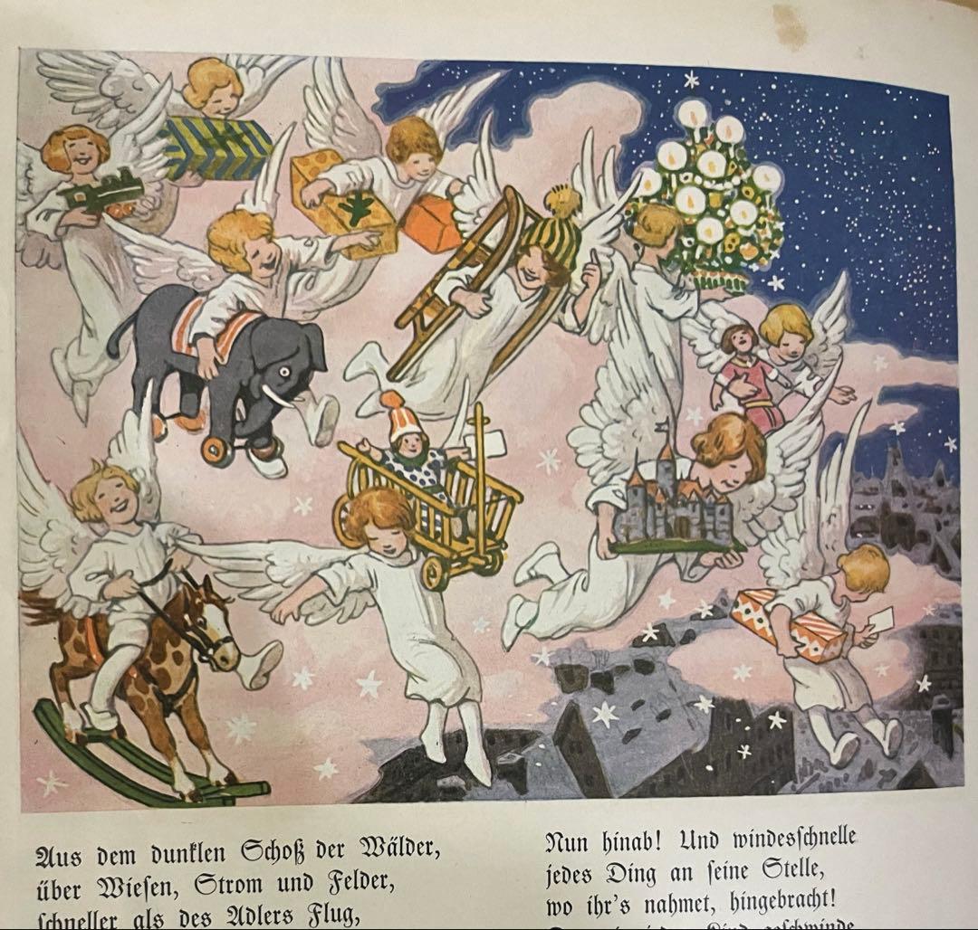 NO.400 希少 古書 アンティーク洋書 児童書 ドイツ絵本 クリスマス 天使