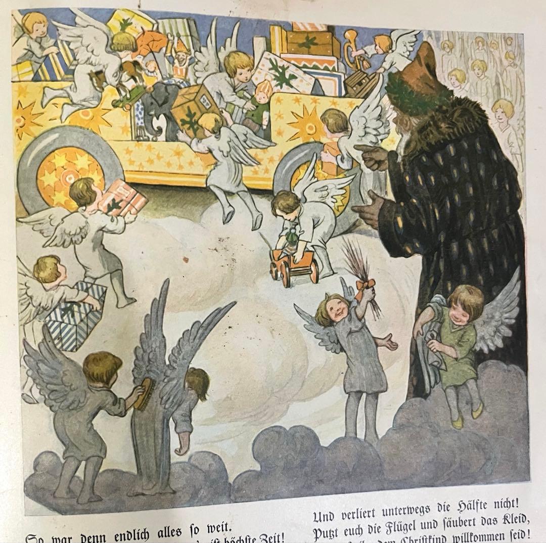 NO.400 希少 古書 アンティーク洋書 児童書 ドイツ絵本 クリスマス 天使