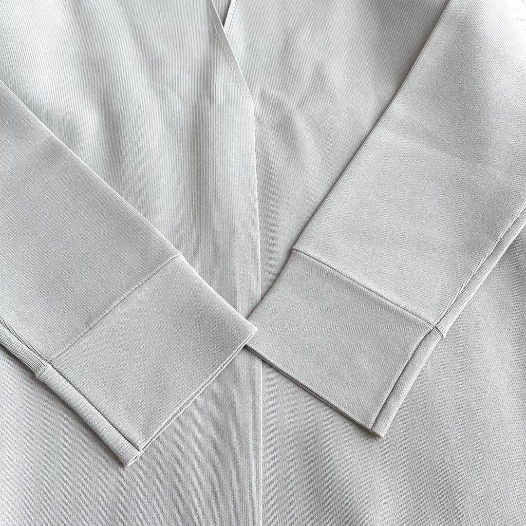 【新品タグ付】ソージュ　ロングニットジャケット　ライトグレー　ロング丈