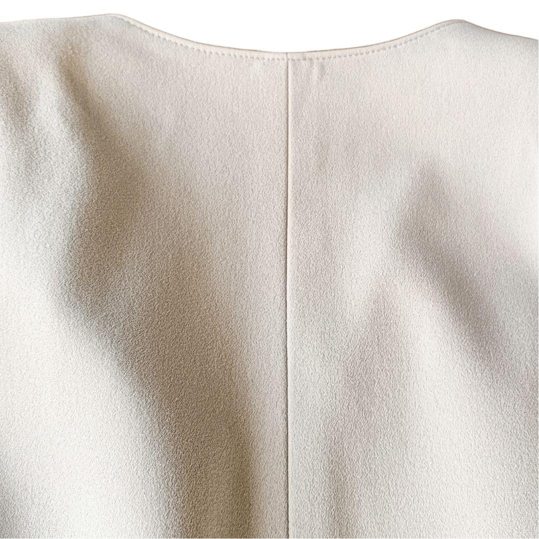 【タエアシダ】ノーカラージャケット М ペプラム ライトベージュ