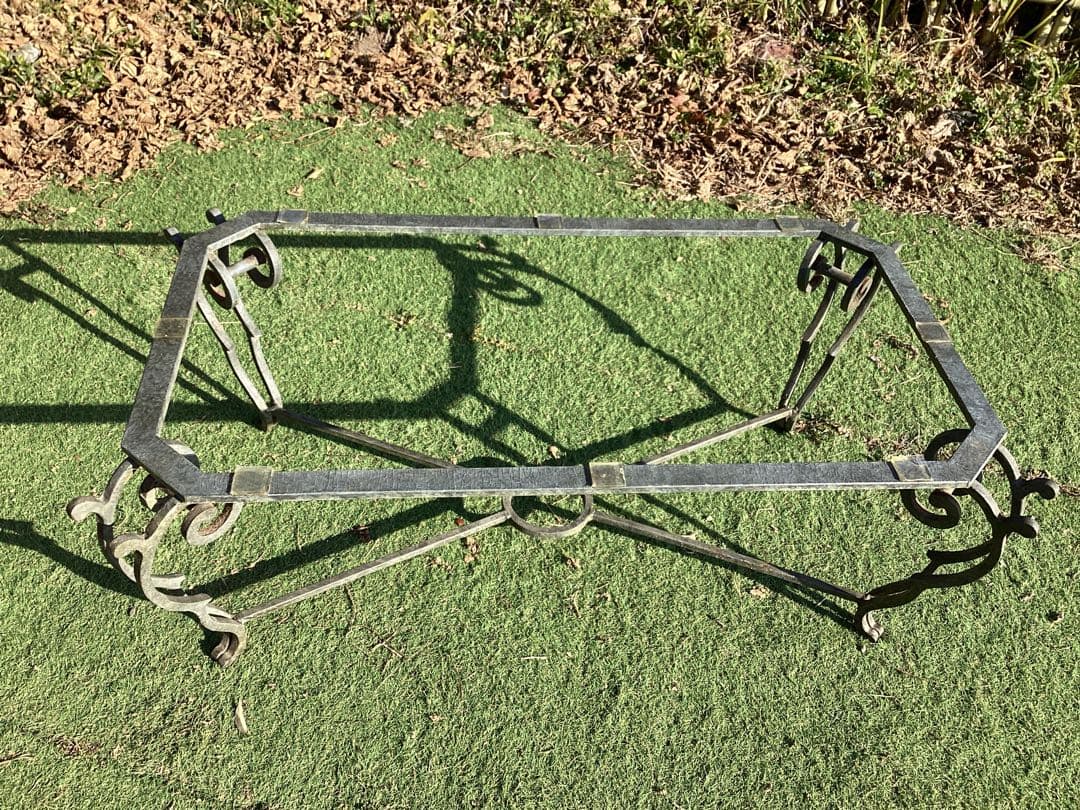 ガラステーブル　長方形　猫足　リビングテーブル　ローテーブル