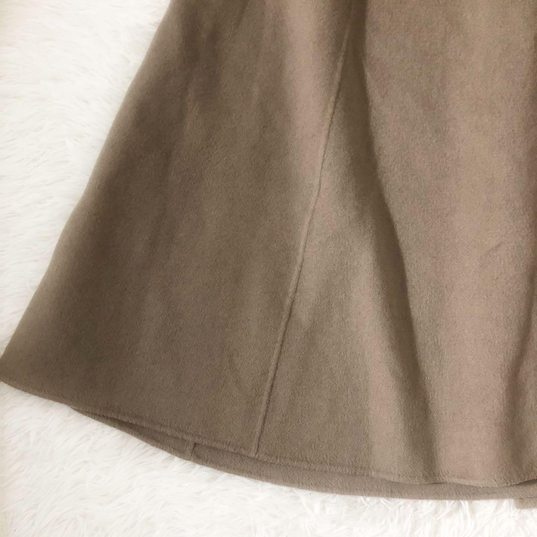 希少 ウィムガゼット カシミヤ100% リバーポンチョコート ロング グレージュ