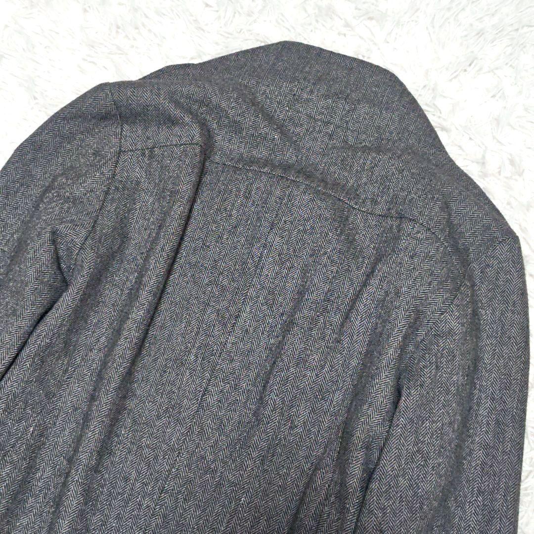 未使用級　アンコロック　ヘリンボーン　ウールコート　ユニセックス　ラップ