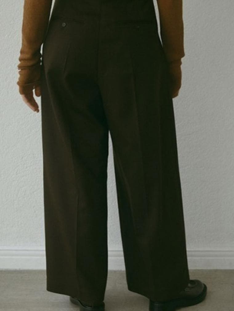 新品・未使用【ETRE TOKYO】ダブルクロスベルテッドセミワイドパンツBR