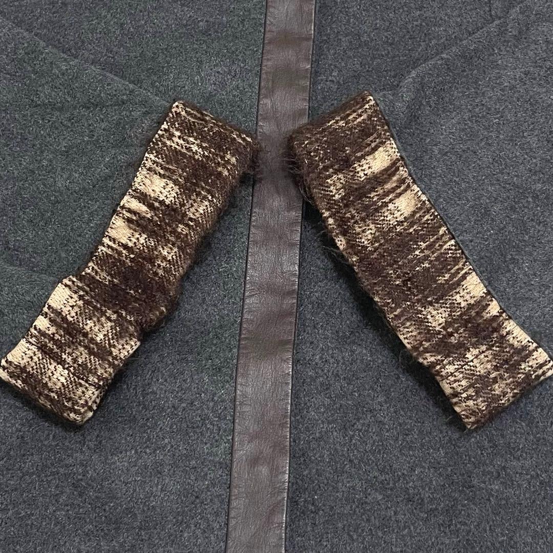 BEARDSLEY アンゴラ ノーカラー ウールコート ショートコート モヘヤ