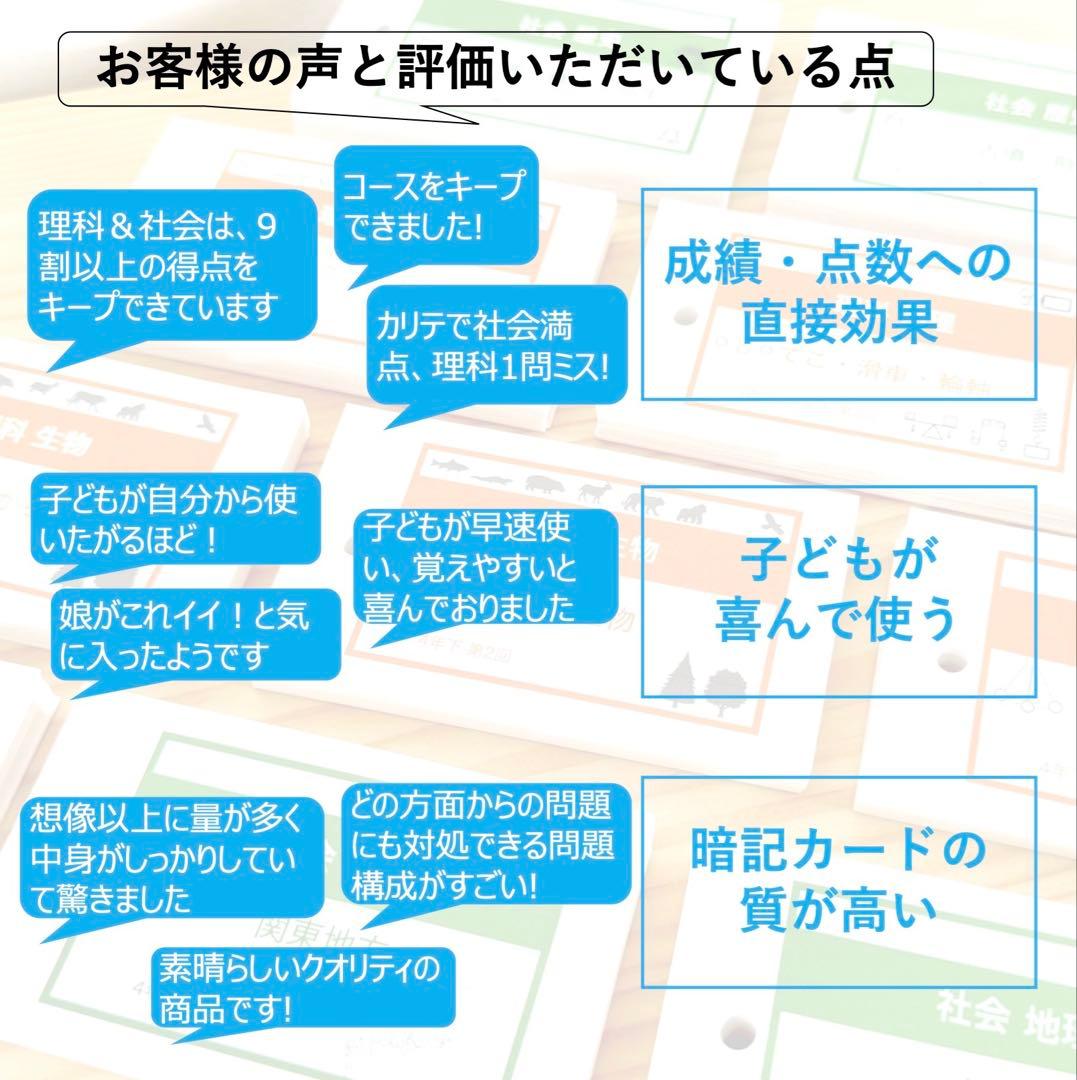 中学受験 暗記カード【4年上 社会 1-9回セット】組分けテスト 予習シリーズ