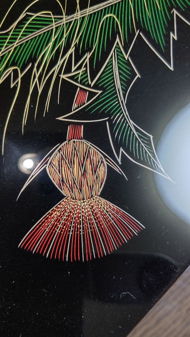 象嵌 絵変 銘々皿 5客 角野岩次 沈金 四角 黒 脚付き